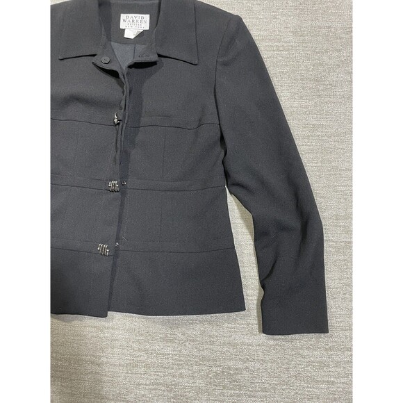David Warren Blazer Women’s 2P New York Black Short Jacket Sleeve Collared - Picture 5 of 15